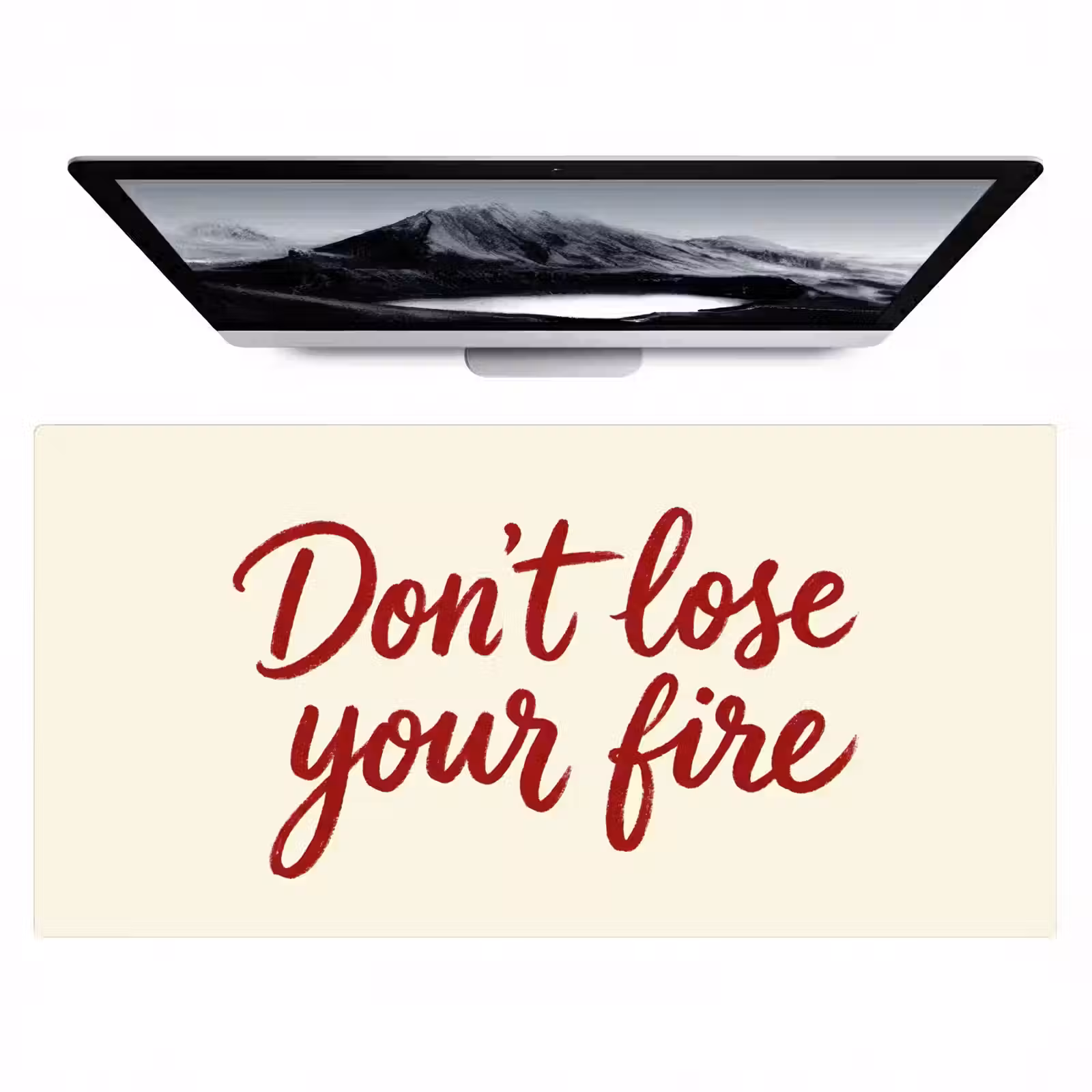 Bureau onderlegger - Don't lose your fire - Rood - Wit - Minimalistisch — 1