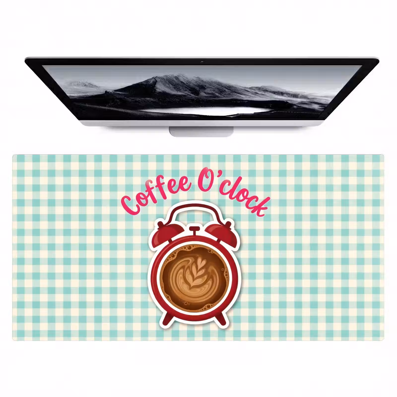 Bureau onderlegger - Koffie - Klok - Groen — 1
