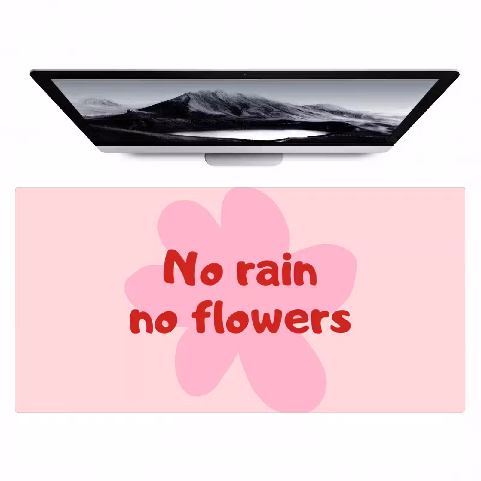 Bureau onderlegger - No rain no flowers - Bloem - Roze — 1