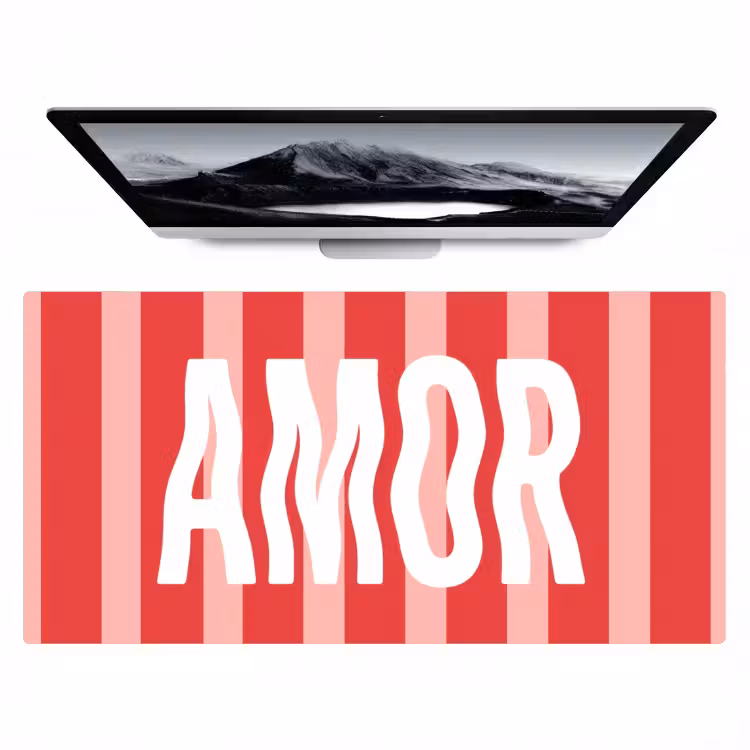 Bureau onderlegger - Amor - Strepen - Rood - Roze — 1