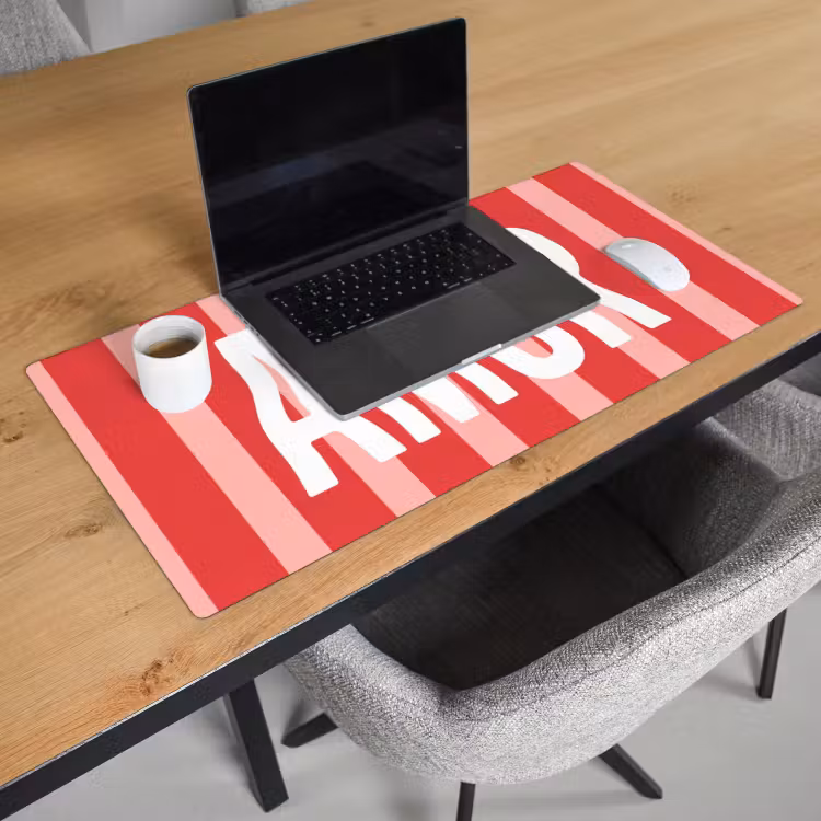 Bureau onderlegger - Amor - Strepen - Rood - Roze — 3