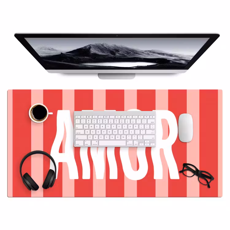 Bureau onderlegger - Amor - Strepen - Rood - Roze — 4