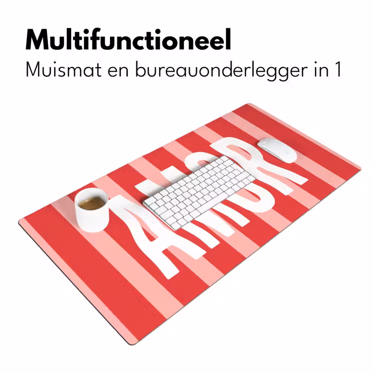 Bureau onderlegger - Amor - Strepen - Rood - Roze — 7