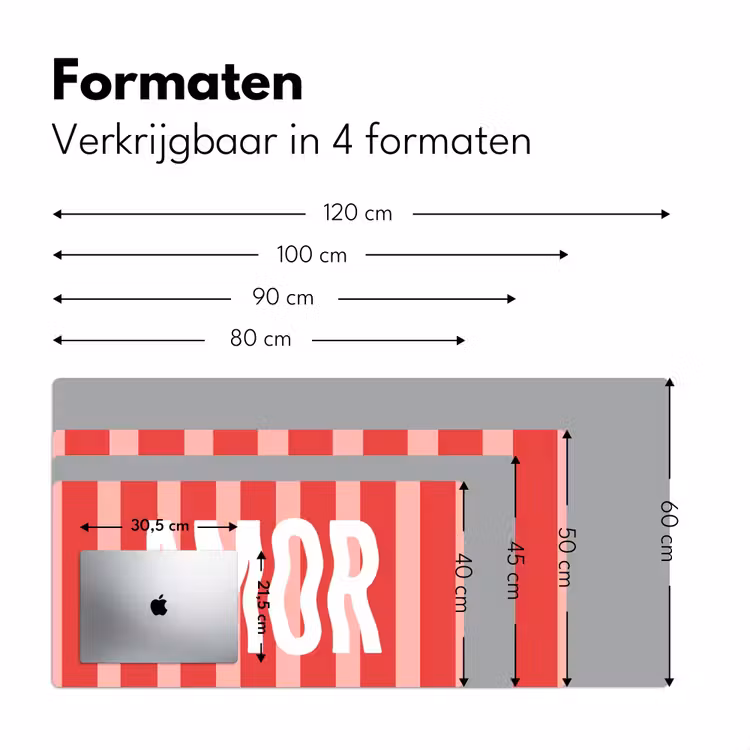Bureau onderlegger - Amor - Strepen - Rood - Roze — 8
