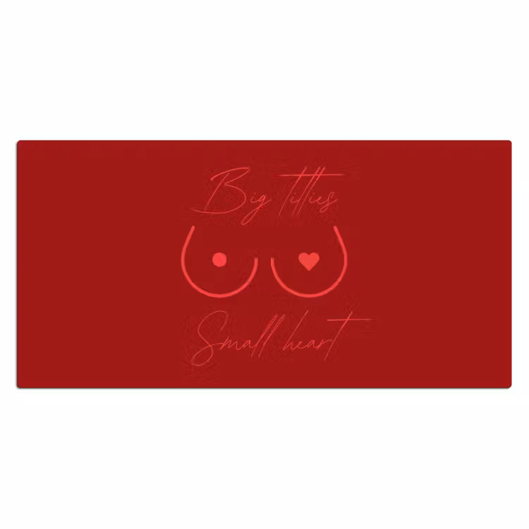Bureau onderlegger - Big titties small heart - Rood - Hart — 2