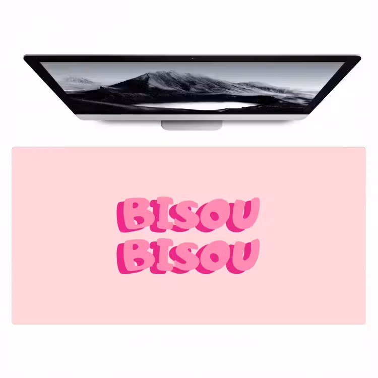 Bureau onderlegger - Bisou - Roze - Dikke letters — 1