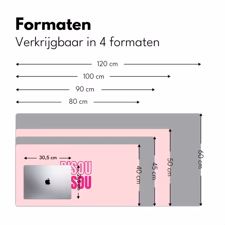 Bureau onderlegger - Bisou - Roze - Minimalistisch — 8