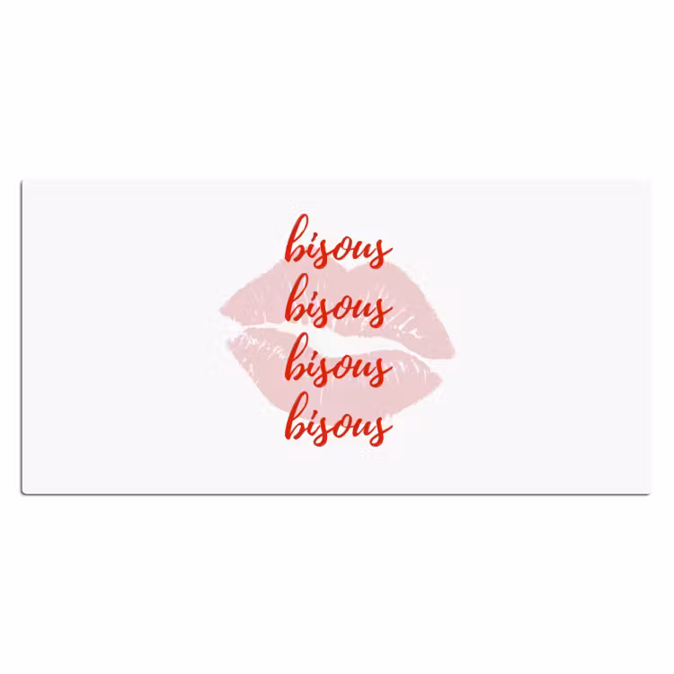 Bureau onderlegger - Bisous - Lip - Wit - Rood — 2