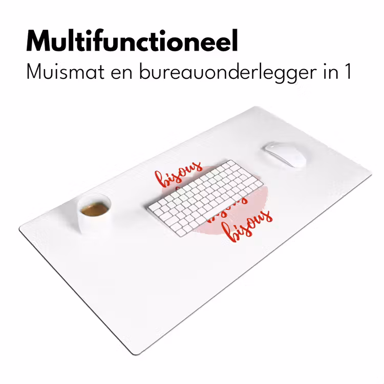 Bureau onderlegger - Bisous - Lip - Wit - Rood — 7