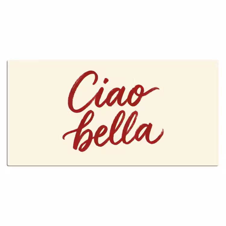 Bureau onderlegger - Ciao bella - Rood - Wit - Minimalistisch — 2