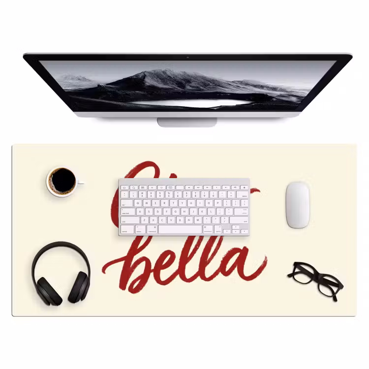 Bureau onderlegger - Ciao bella - Rood - Wit - Minimalistisch — 4