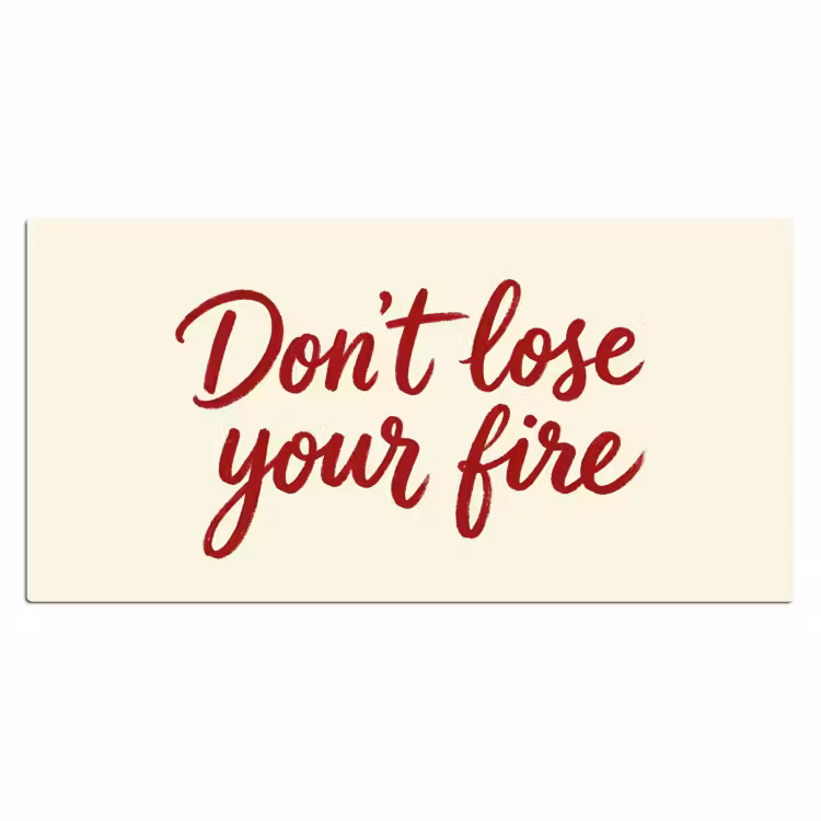 Bureau onderlegger - Don't lose your fire - Rood - Wit - Minimalistisch — 2