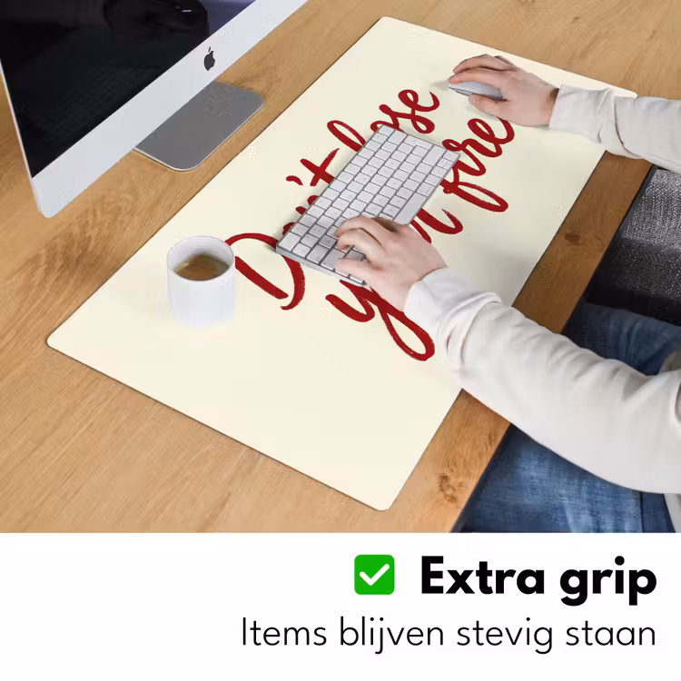 Bureau onderlegger - Don't lose your fire - Rood - Wit - Minimalistisch — 6