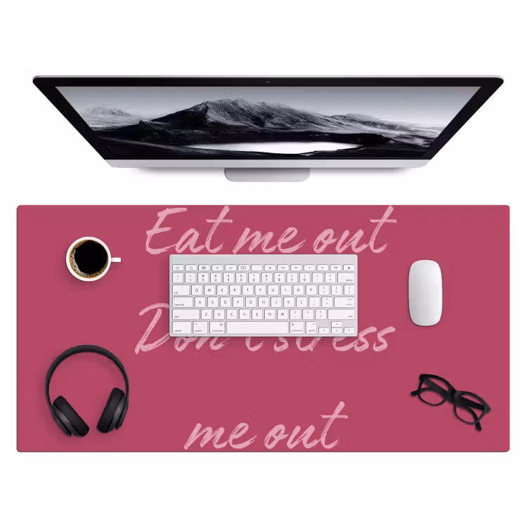 Bureau onderlegger - eat me out don't stress me out - Roze - Minimalistisch — 4