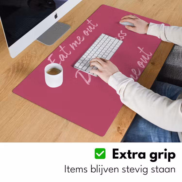 Bureau onderlegger - eat me out don't stress me out - Roze - Minimalistisch — 6