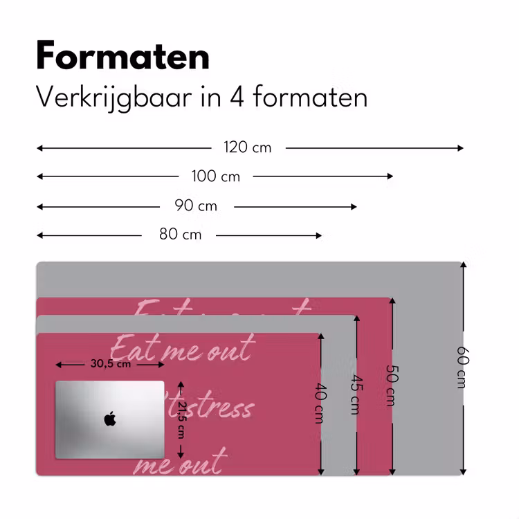 Bureau onderlegger - eat me out don't stress me out - Roze - Minimalistisch — 8