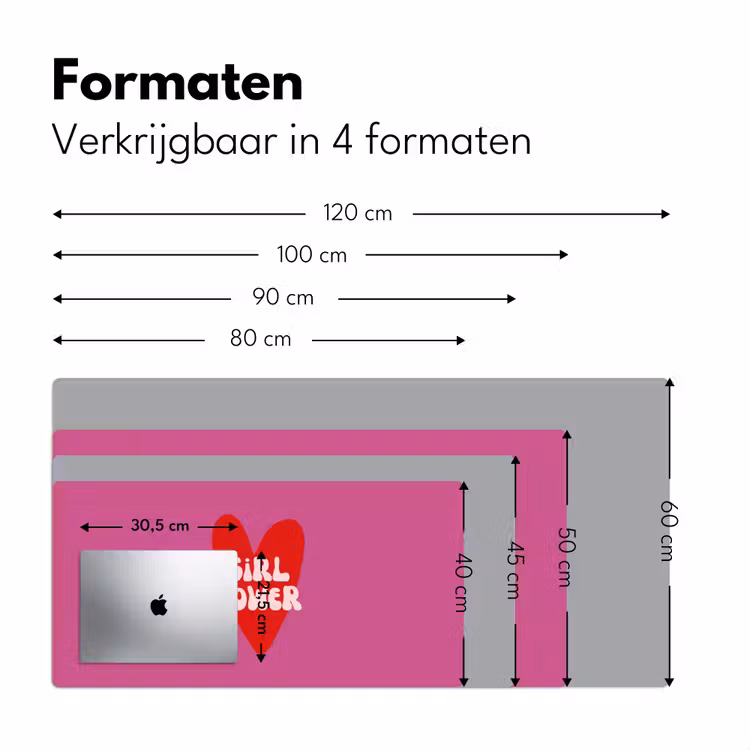Bureau onderlegger - Girl power - Hart - Roze - Rood — 8