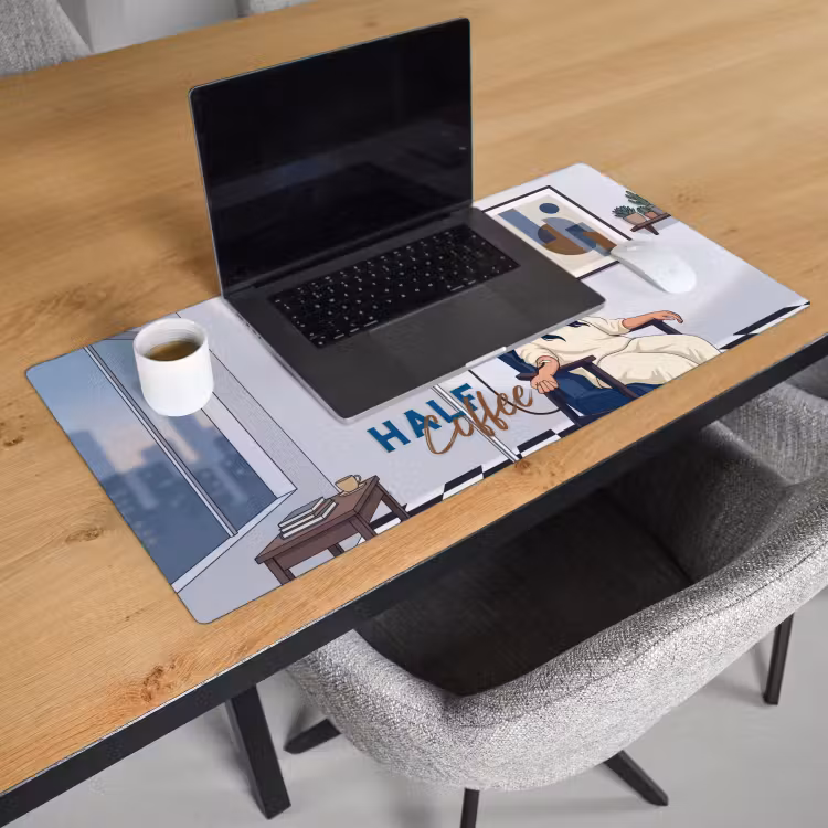Bureau onderlegger - Half human, Half Coffee - Infuus - Koffie — 3