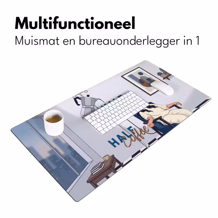Bureau onderlegger - Half human, Half Coffee - Infuus - Koffie — 7