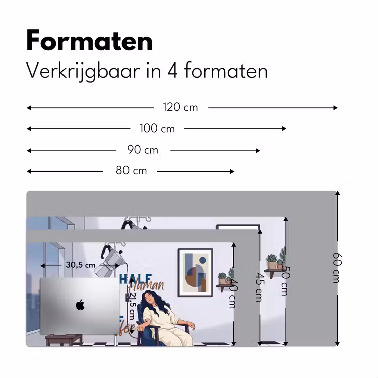 Bureau onderlegger - Half human, Half Coffee - Infuus - Koffie — 8