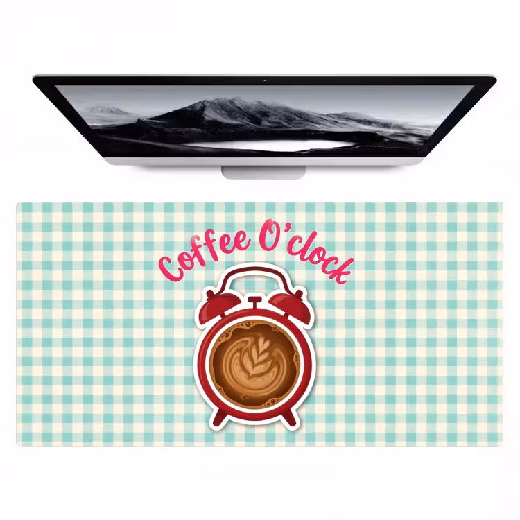 Bureau onderlegger - Koffie - Klok - Groen — 1