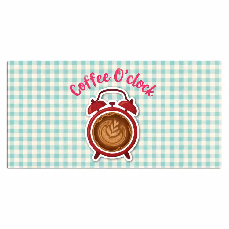 Bureau onderlegger - Koffie - Klok - Groen — 2