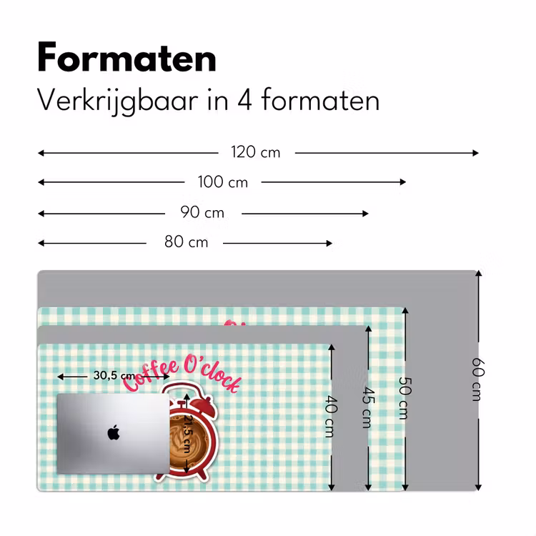 Bureau onderlegger - Koffie - Klok - Groen — 8