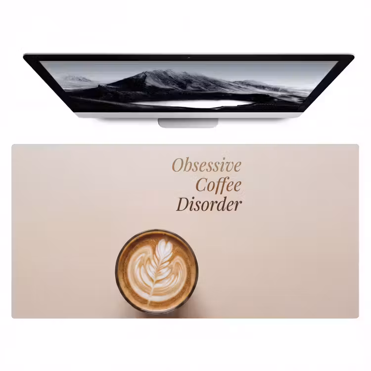 Bureau onderlegger - Koffie - Obessive Coffee Disorder - Beige — 1