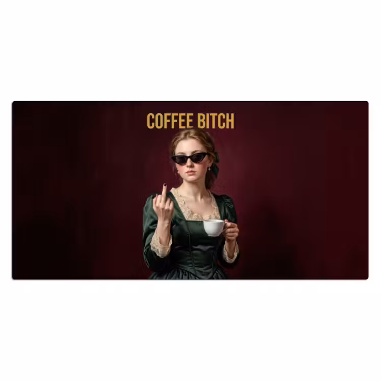 Bureau onderlegger - Koffie - Vrouw - Middelvinger — 2