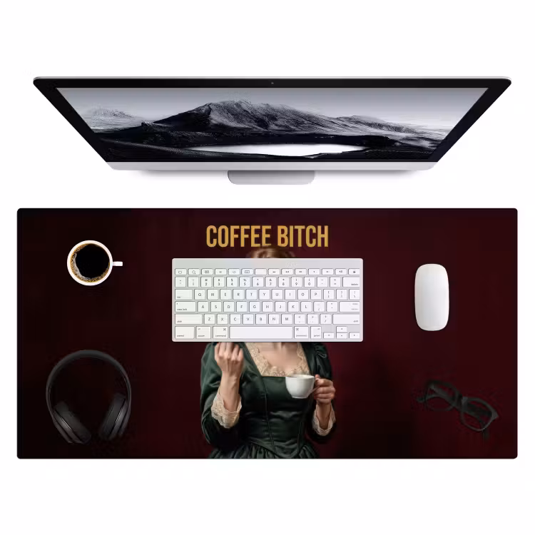 Bureau onderlegger - Koffie - Vrouw - Middelvinger — 4