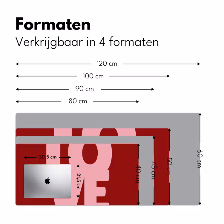Bureau onderlegger - Love - Rood - Blokletters — 8