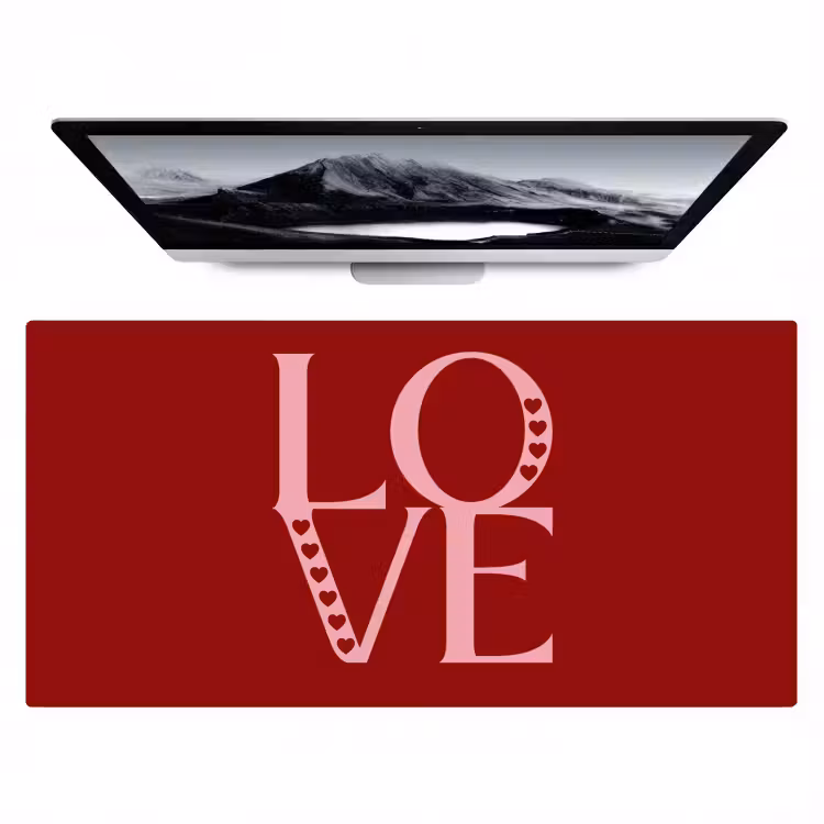 Bureau onderlegger - Love - Rood - Hatjes — 1
