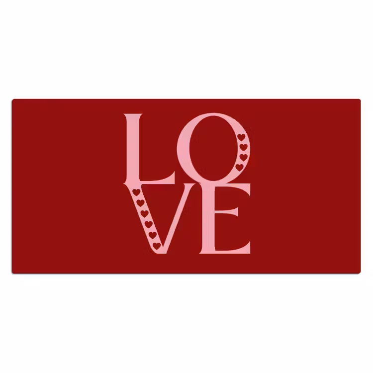 Bureau onderlegger - Love - Rood - Hatjes — 2