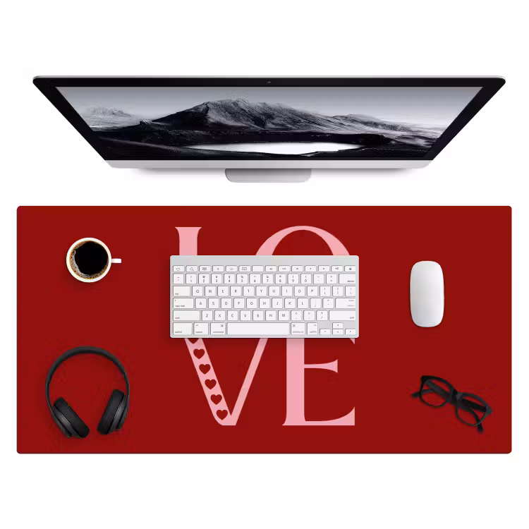 Bureau onderlegger - Love - Rood - Hatjes — 4