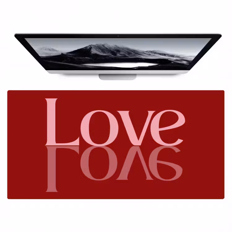 Bureau onderlegger - Love - Spiegeling - Rood — 1