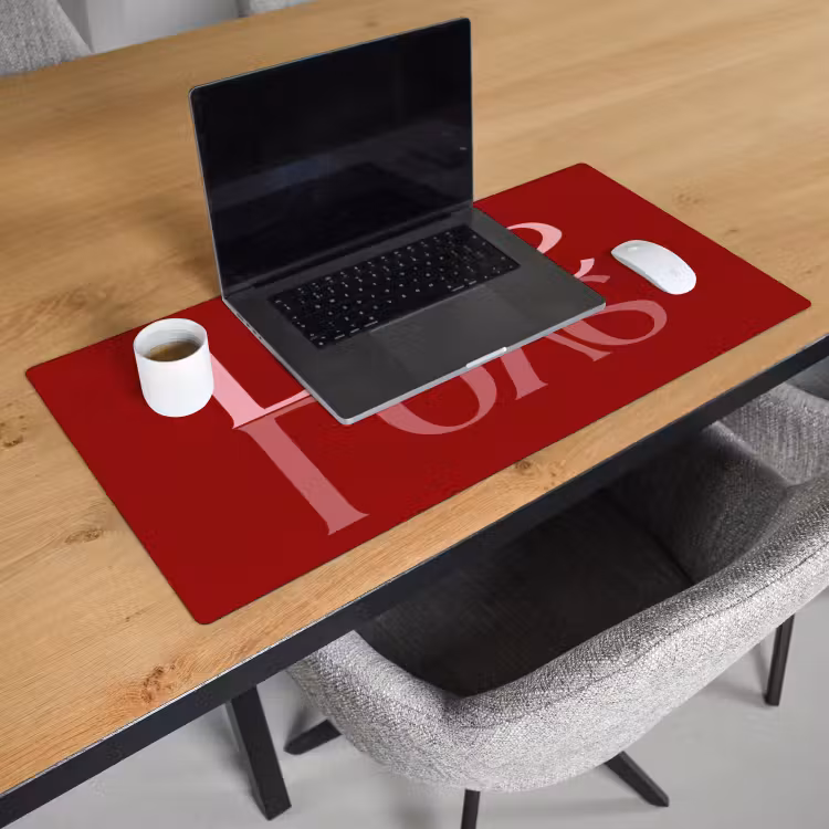 Bureau onderlegger - Love - Spiegeling - Rood — 3