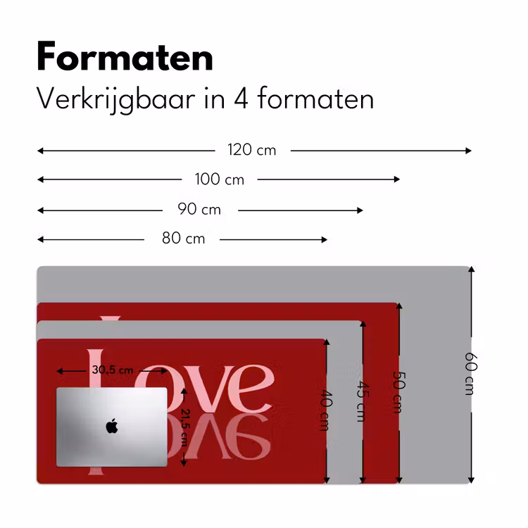 Bureau onderlegger - Love - Spiegeling - Rood — 8