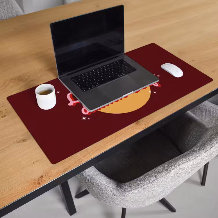 Bureau onderlegger - love your damn self - Cirkel - Glitter - Rood — 3