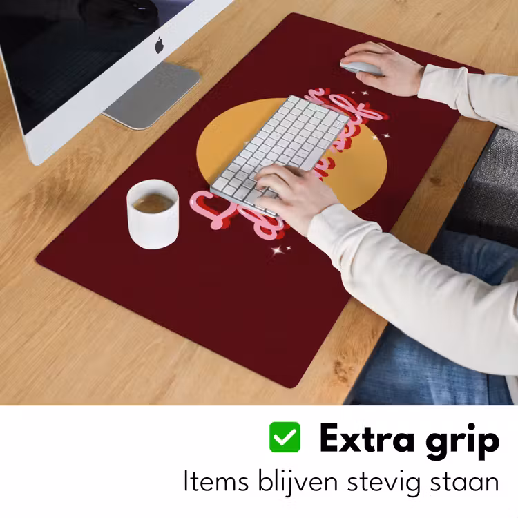 Bureau onderlegger - love your damn self - Cirkel - Glitter - Rood — 6