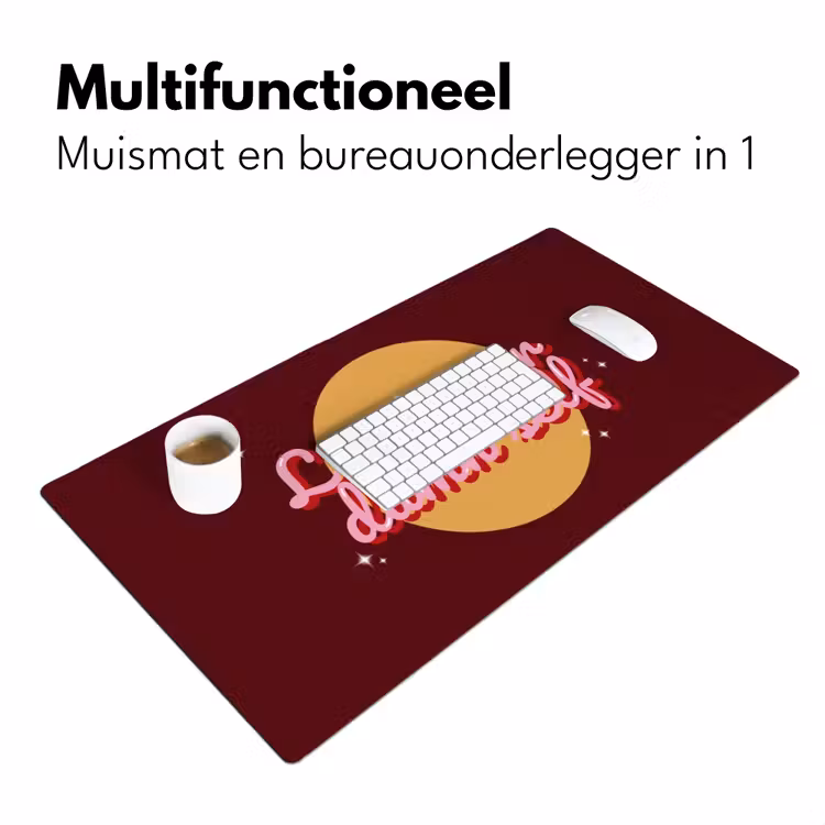 Bureau onderlegger - love your damn self - Cirkel - Glitter - Rood — 7