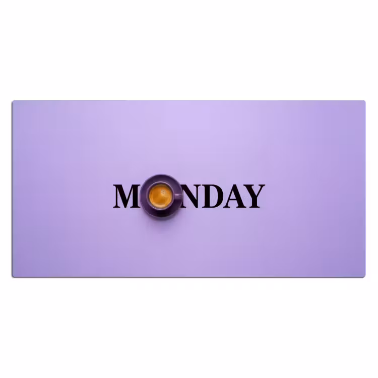 Bureau onderlegger - Maandag - Mok - Koffie - Paars — 2