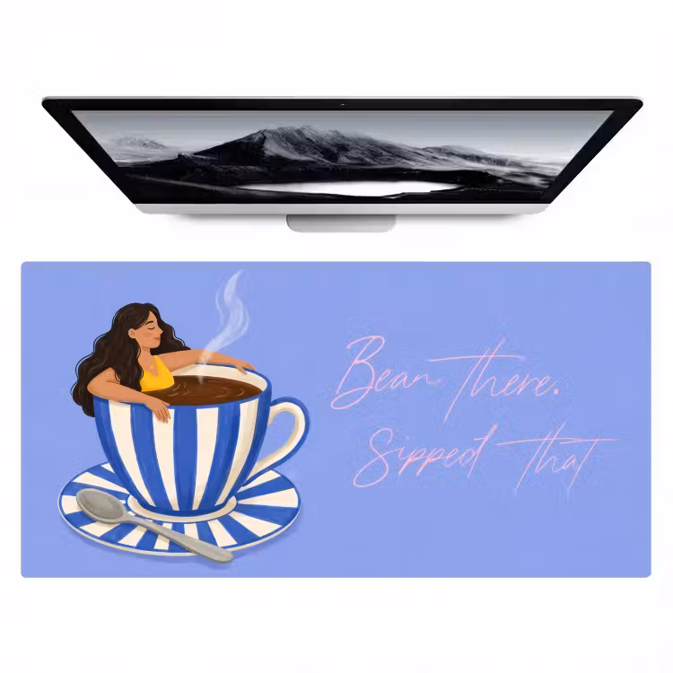 Bureau onderlegger - Mok - Koffie - Vrouw - Paars — 1