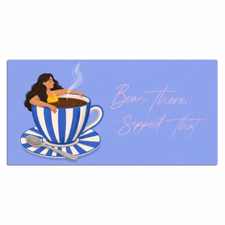 Bureau onderlegger - Mok - Koffie - Vrouw - Paars — 2