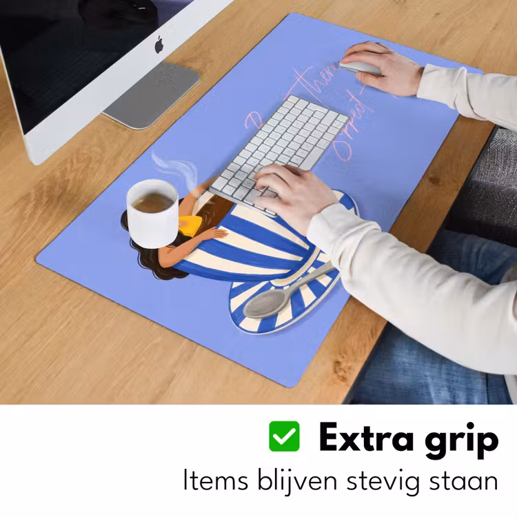 Bureau onderlegger - Mok - Koffie - Vrouw - Paars — 6