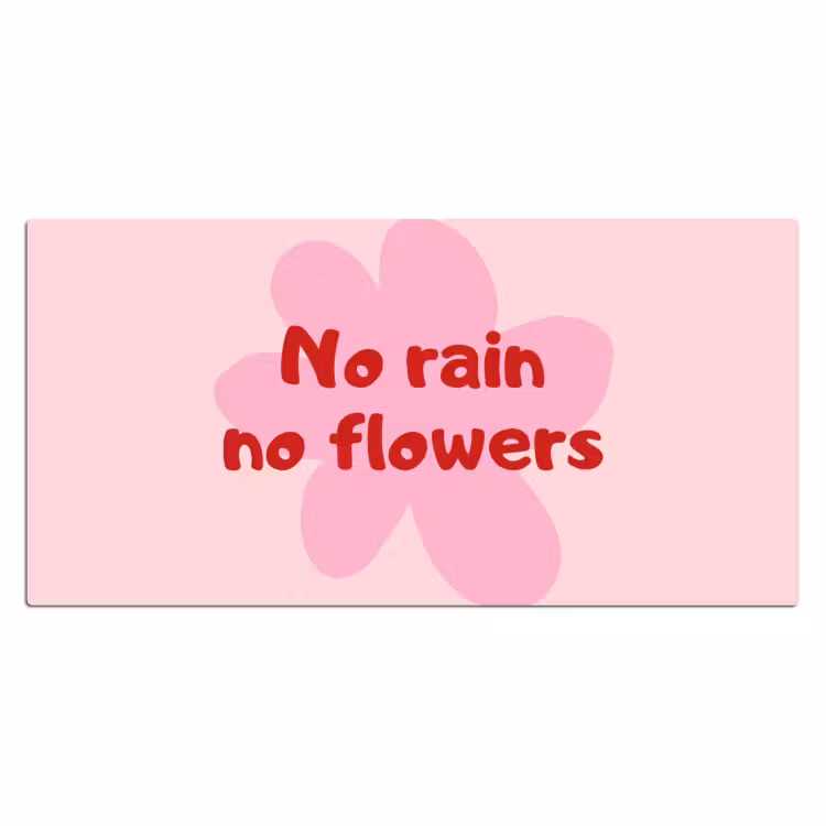Bureau onderlegger - No rain no flowers - Bloem - Roze — 2