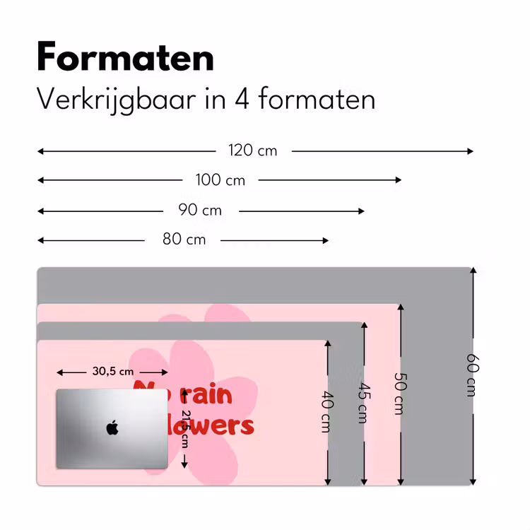 Bureau onderlegger - No rain no flowers - Bloem - Roze — 8