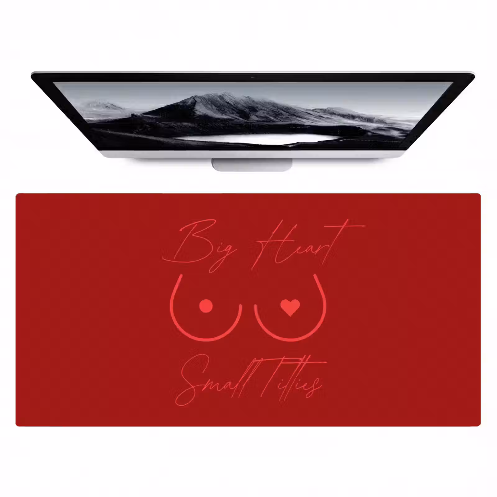 Bureau onderlegger - big heart small titties - Hart - Rood — 1