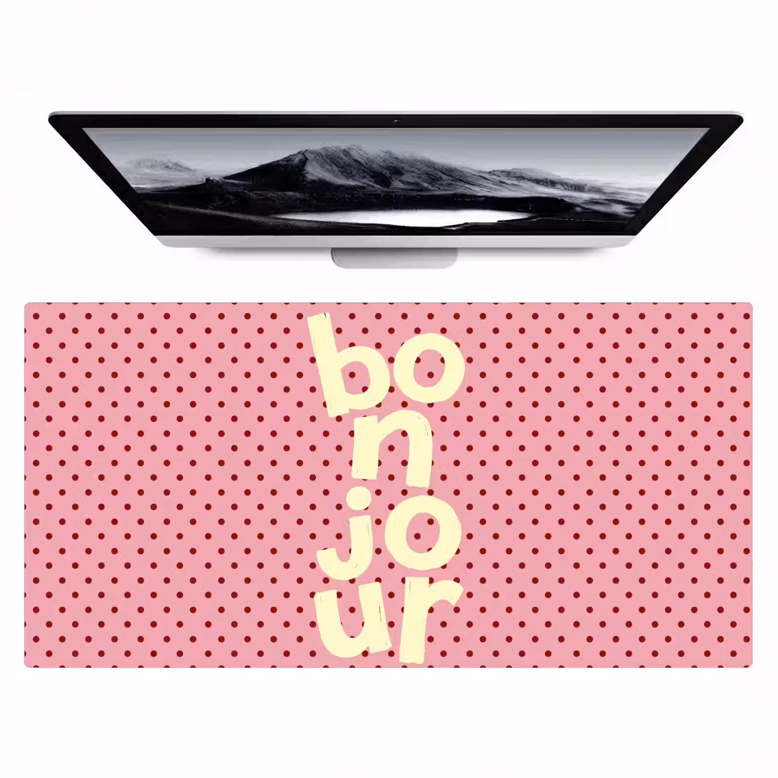 Bureau onderlegger - Bonjour - Stippen - Roze- Geel — 1