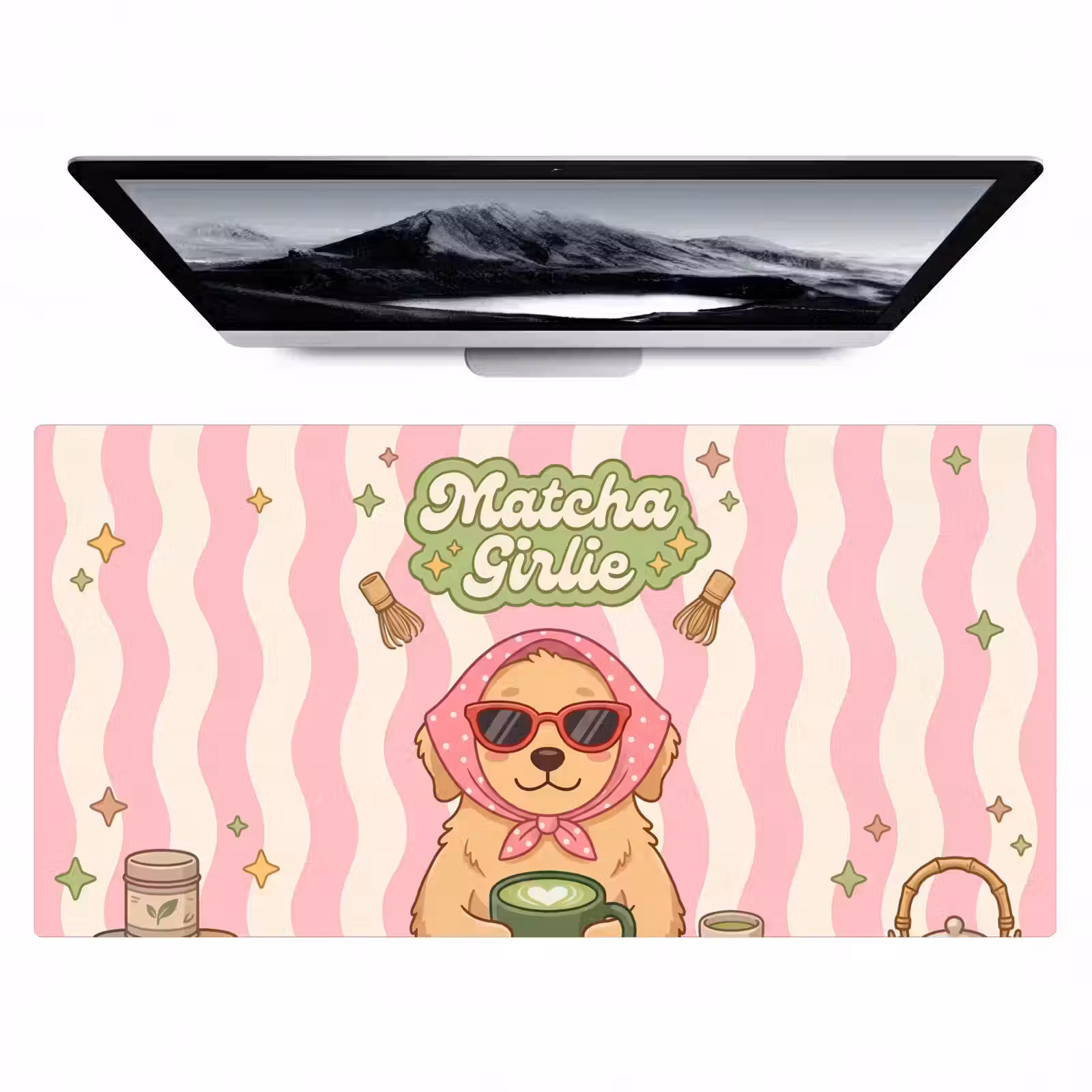Bureau onderlegger - Matcha - Hond - Roze - Groen — 1