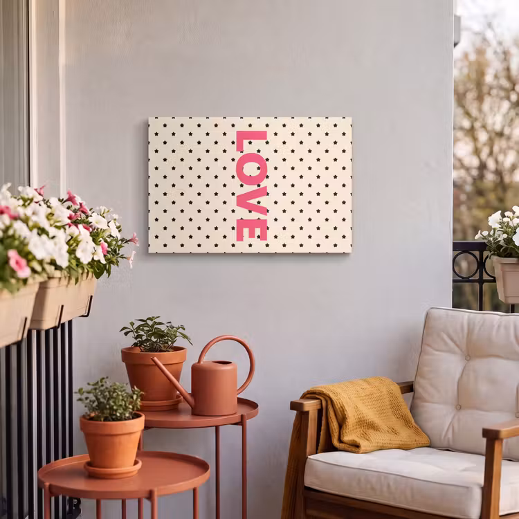 Buiten canvas - Love - Stippen - Roze — 4
